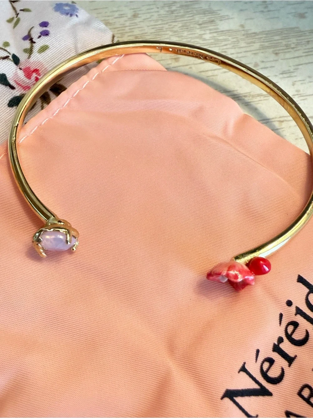 Vintage Les Néréides Paris Poppy Crystal Bracelet
